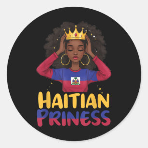Haitian Princess Haiti Independence Flag Day 1804  Classic Round Sticker