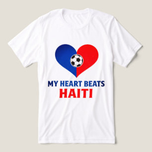 Haitian Soccer Heartbeat Haiti is my Heart Tri-Blend Shirt