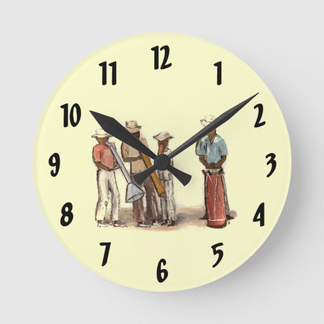 Haitian Street Musicians Clock (Front)