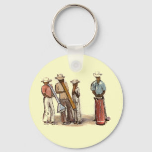 Haitian Street Musicians Keychain