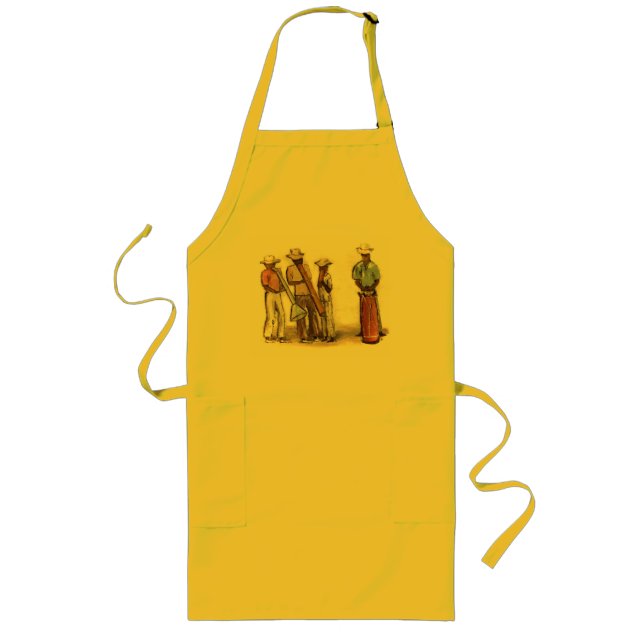 Haitian Street Musicians Long Apron (Front)