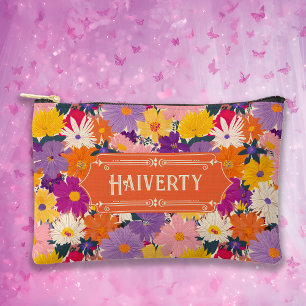 Haiverty Crowded Blooms Modern Floral Accessory Pouch