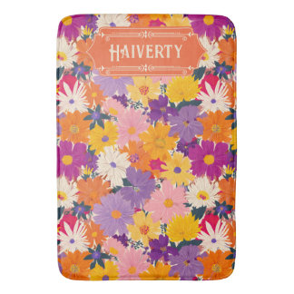 Haiverty Crowded Blooms Modern Floral Bath Mat