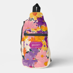 Haiverty Crowded Blooms Modern Floral Sling Bag