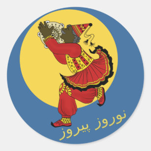 Haji Pirooz Blue Sky Persian New Year Classic Round Sticker