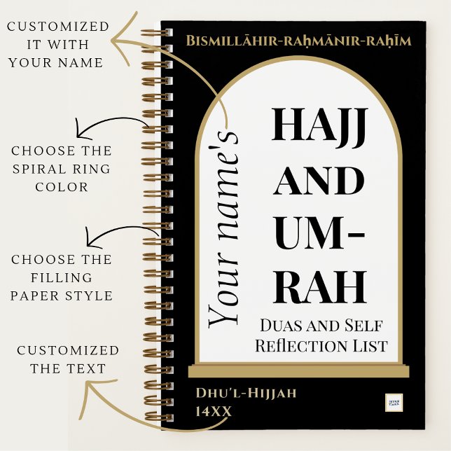 Hajj et Umrah Duas et livre de poche d'auto-réflex (Customizations explained)
