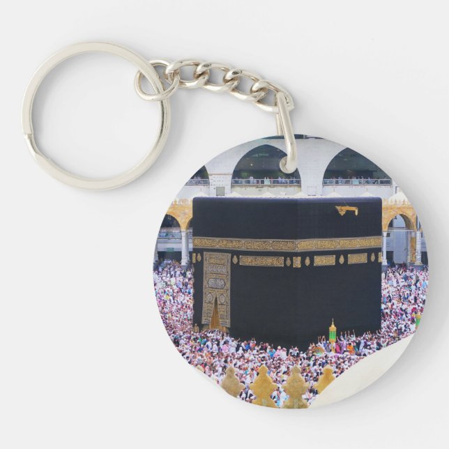 Hajj Mubarak Holy Kaaba Mecca Islamic Devotional  Keychain (Front)