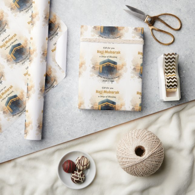 Hajj Mubarak Personalized gift  For Hajj Wrapping Paper (Crafts)