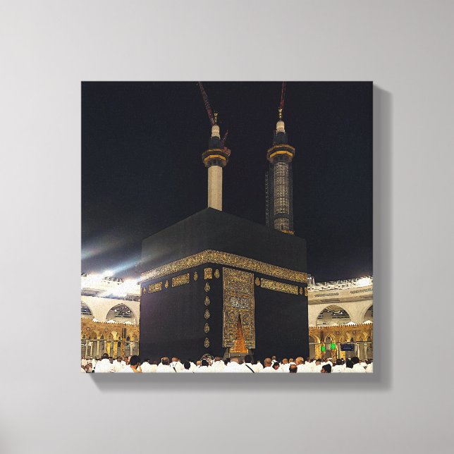 Hajj Pilgrims at Fajr, Kaaba, Mecca, Saudi Arabia Canvas Print (Front)