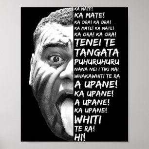 Haka New Zealand Maori New Zealand Fans Rugby  Poster