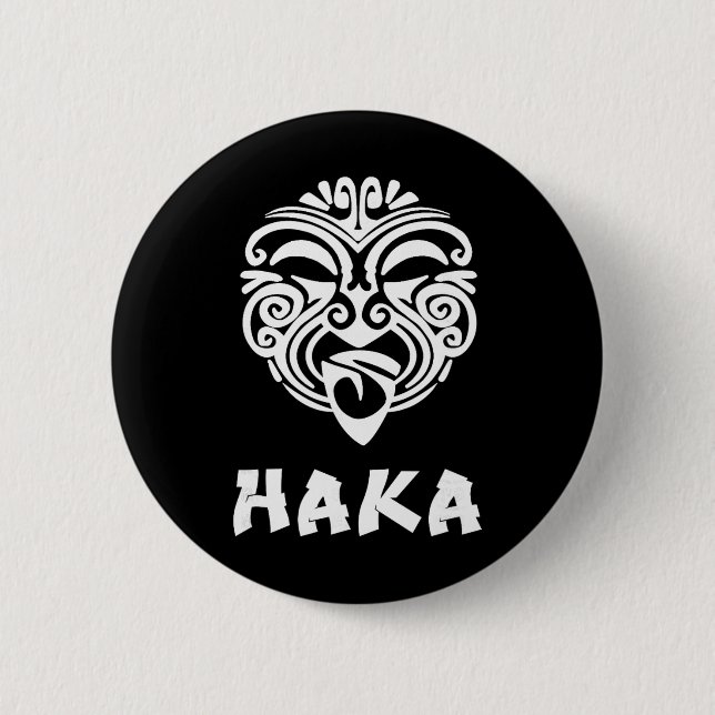 Haka New Zealand Rugby Fans Maori Haka Dance  2 Inch Round Button (Front)