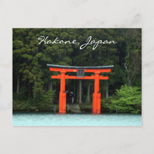 hakone red torii postcard