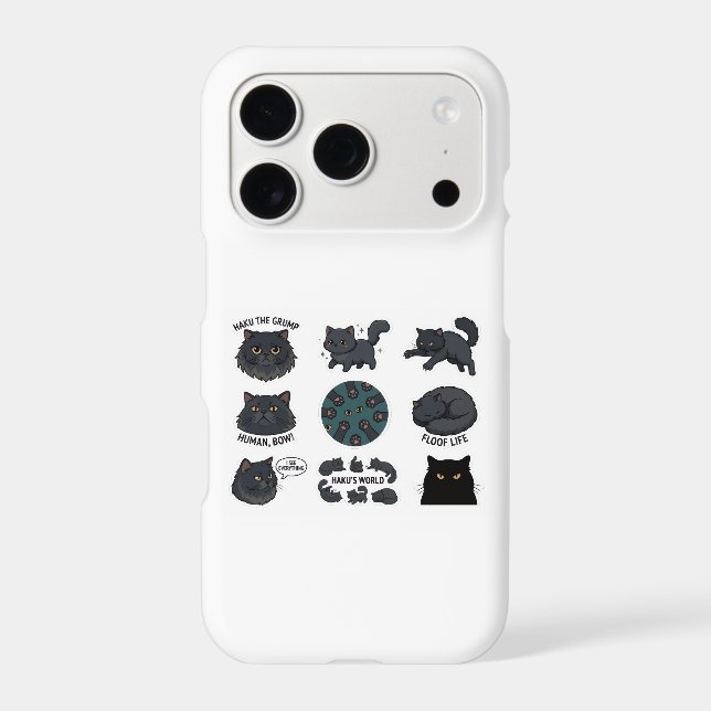 Haku The Grumpy Black Cat Sticker Pack  (Back)