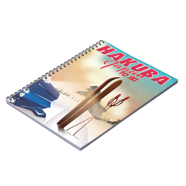 Hakuba Japanese travel poster. Notebook (Left Side)