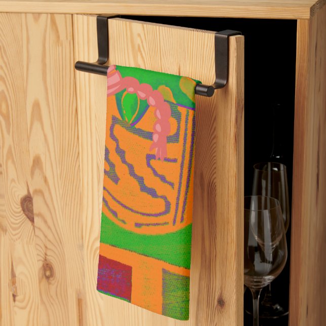 Hakuna Giraffe Art Print Kitchen Towel (Thirds Fold)