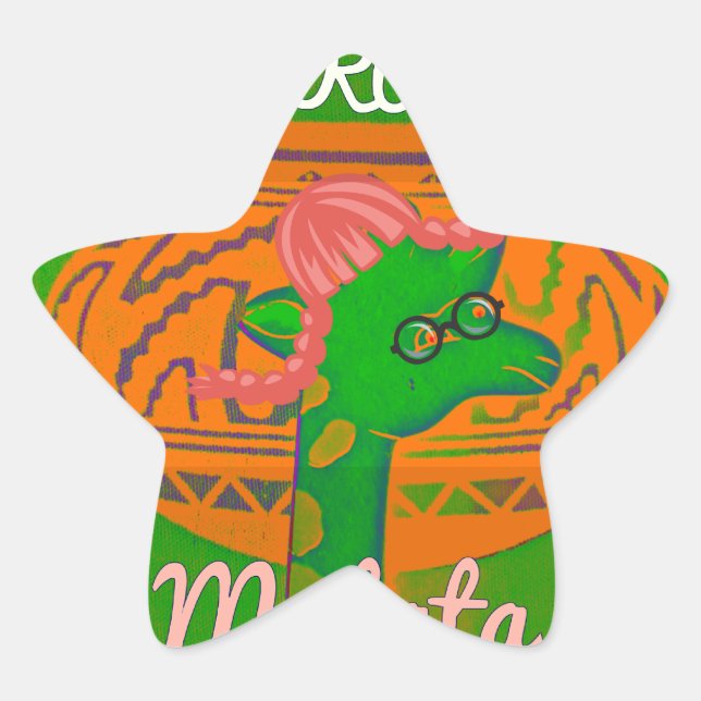 Hakuna Giraffe Art Print Star Sticker (Front)