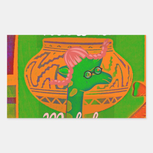 Hakuna Giraffe Art Print Sticker (Front)