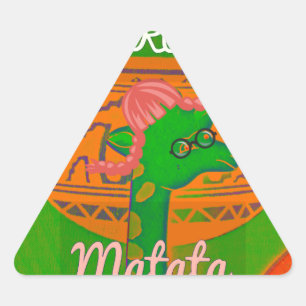 Hakuna Giraffe Art Print Triangle Sticker