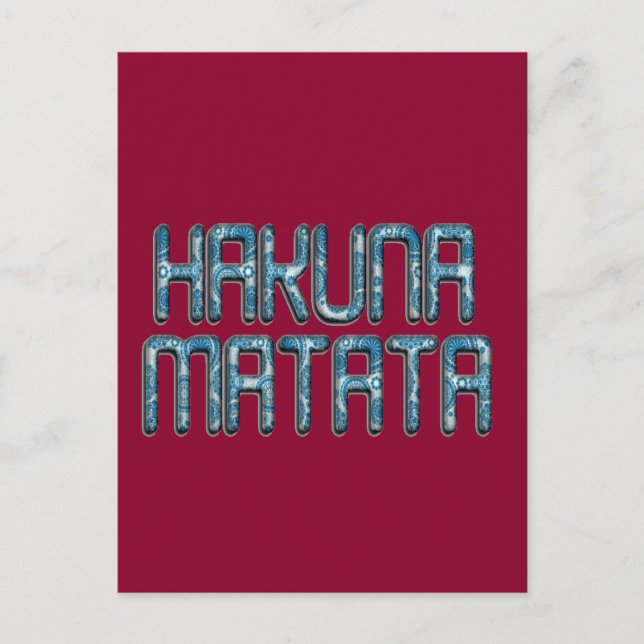 Hakuna Matata 3D Art Print Postcard (Front)