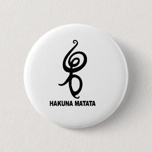 Hakuna Matata - African Symbol 2 Inch Round Button
