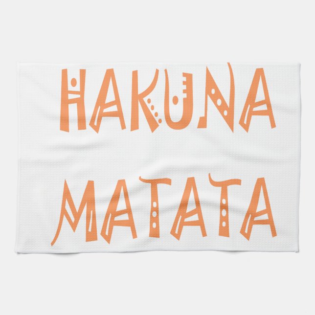Hakuna Matata – African Tribal Text Art Kitchen Towel (Horizontal)