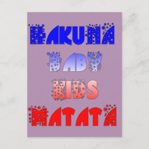 Hakuna Matata Baby & Kids: French Colour Design Postcard