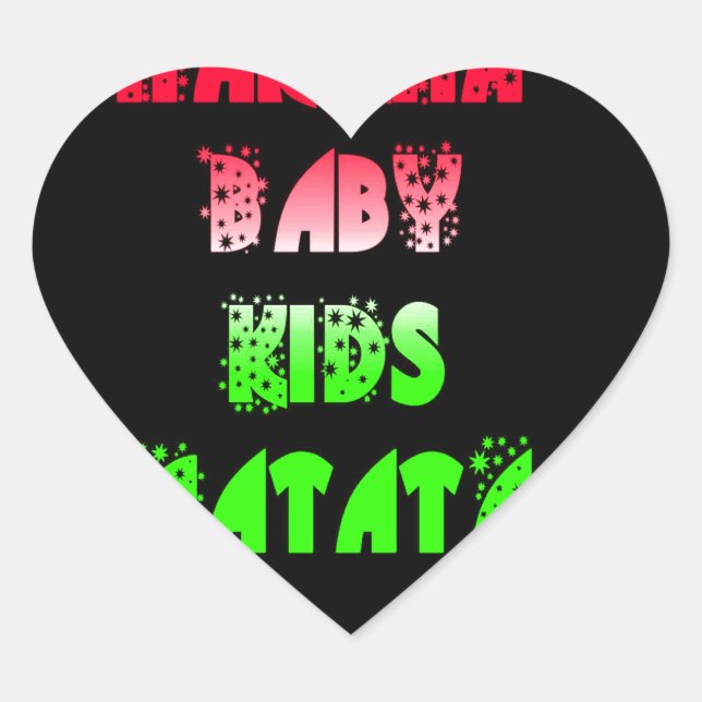 Hakuna Matata Baby Kids Gifts  amazing  colour des Heart Sticker (Front)