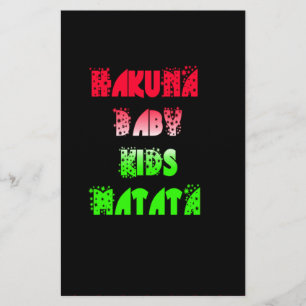 Hakuna Matata Baby Kids Gifts  amazing  colour des Stationery