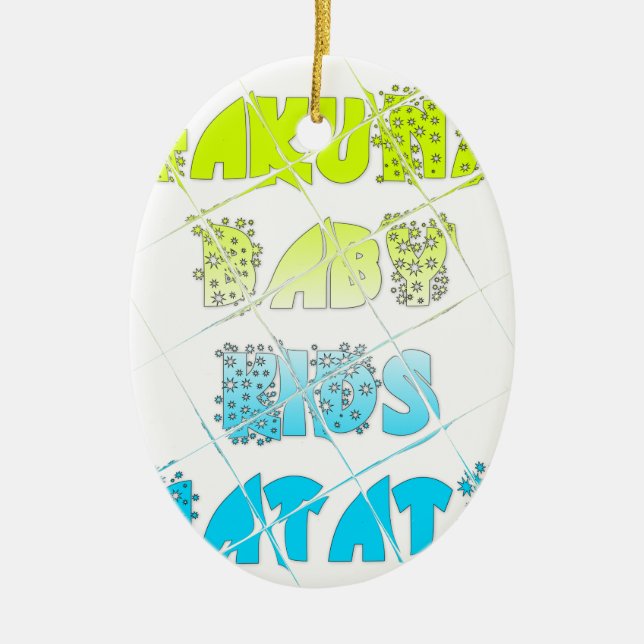 Hakuna Matata Baby Kids Happy Colors Art Print Des Ceramic Ornament (Front)