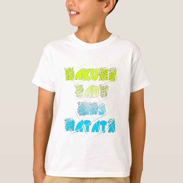 Hakuna Matata Baby Kids Happy Colours Art Print De T-Shirt (Front)