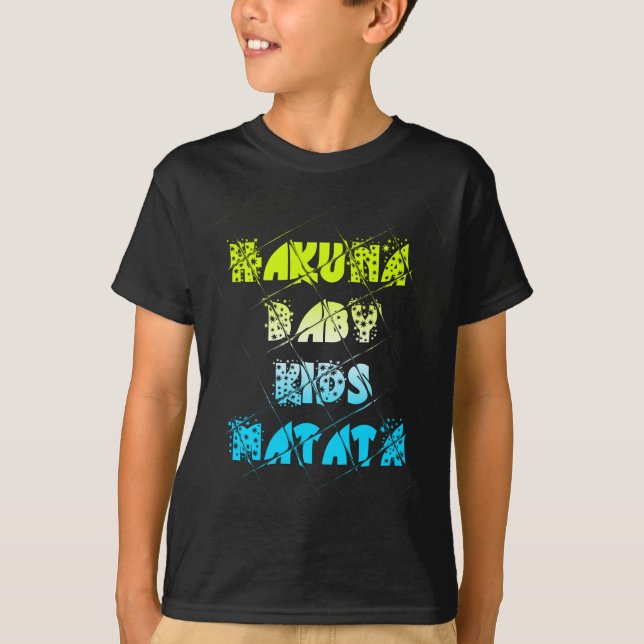 Hakuna Matata Baby Kids Happy Colours Art Print De T-Shirt (Front)