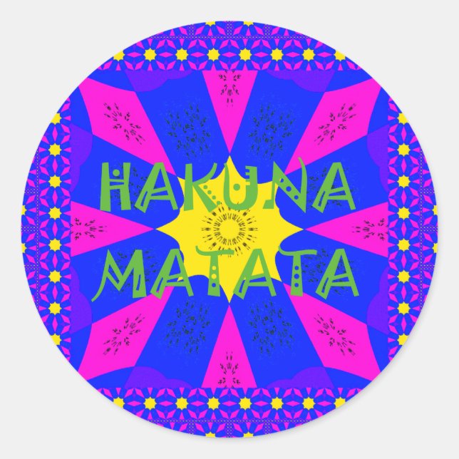 Hakuna Matata Beautiful Amazing Design Colours Classic Round Sticker (Front)