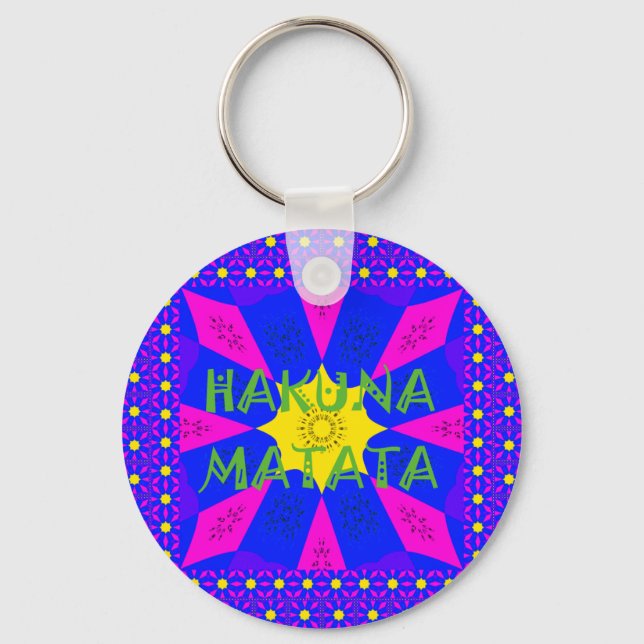 Hakuna Matata Beautiful Amazing Design Colours Keychain (Front)