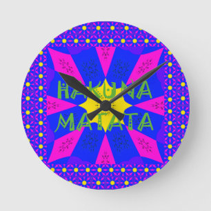Hakuna Matata Beautiful Amazing Design Colours Round Clock