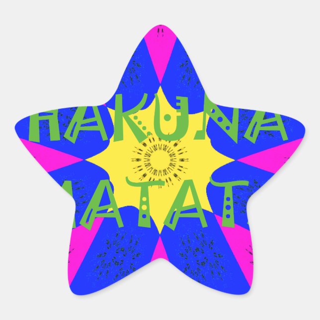 Hakuna Matata Beautiful Amazing Design Colours Star Sticker (Front)