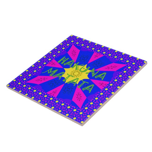 Hakuna Matata Beautiful Amazing Design Colours Tile (Side)