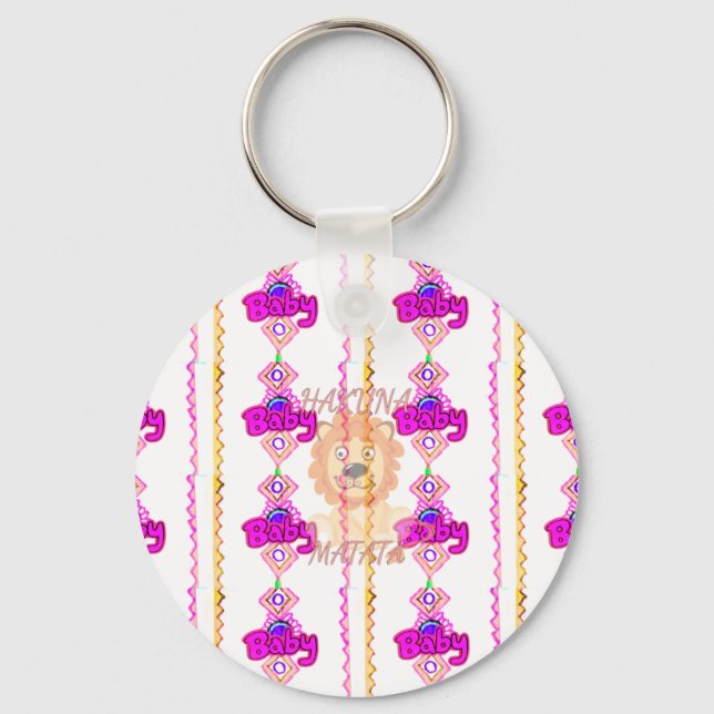 Hakuna Matata: Beautiful Baby Lion Design Motif Keychain (Front)