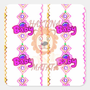 Hakuna Matata: Beautiful Baby Lion Design Motif Square Sticker