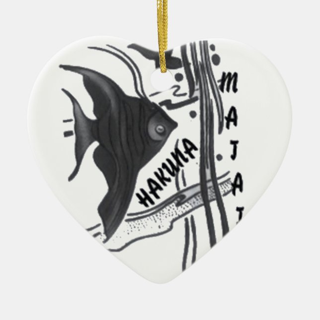 Hakuna Matata Big Little Fish.png Ceramic Ornament (Front)