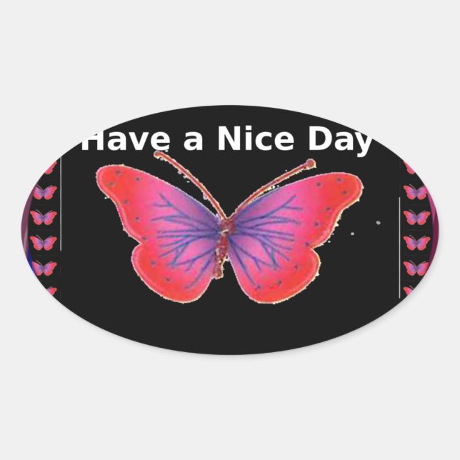 "Hakuna Matata Butterfly" Inspirational - Nice Day Oval Sticker (Front)