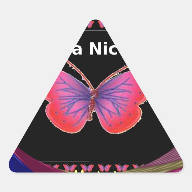 "Hakuna Matata Butterfly" Inspirational - Nice Day Triangle Sticker (Front)
