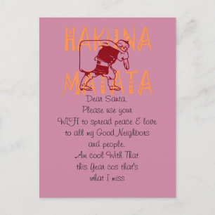 Hakuna Matata Chère carte postale Père Noël