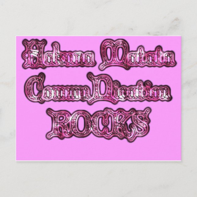 Hakuna Matata Communication ROCKS Art Print Postcard (Front)
