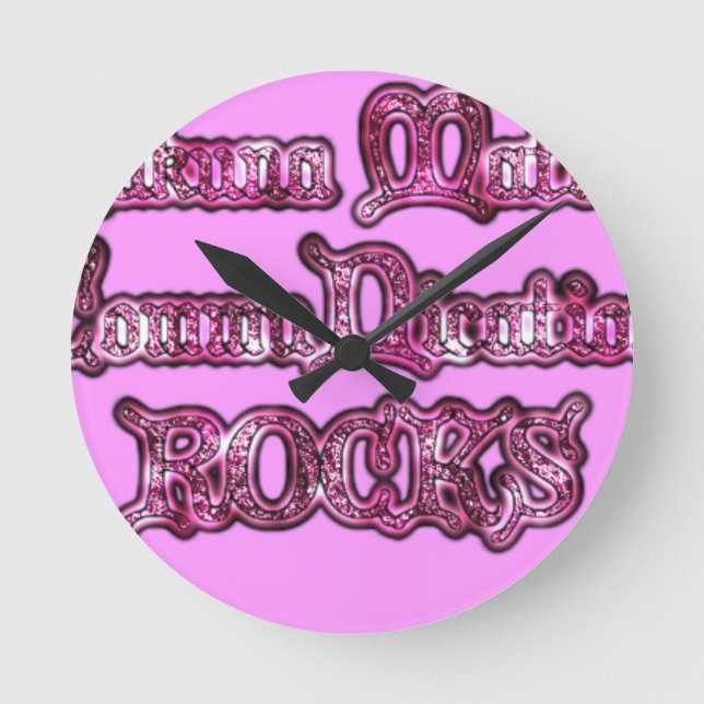 Hakuna Matata Communication ROCKS Art Print Round Clock (Front)