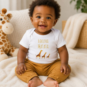 Hakuna Matata Cute Giraffes Baby Bodysuit
