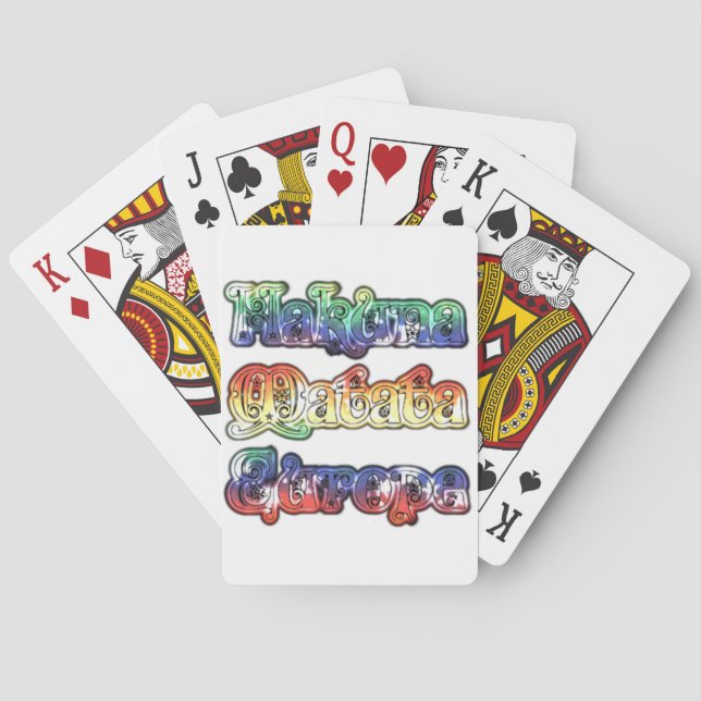Hakuna Matata Europe Art Print/Graphic Playing Cards (Back)