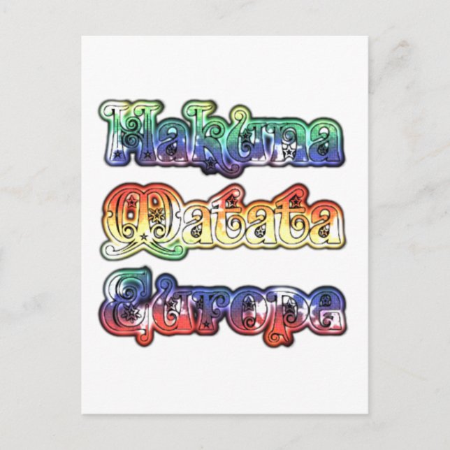 Hakuna Matata Europe Art Print/Graphic Postcard (Front)