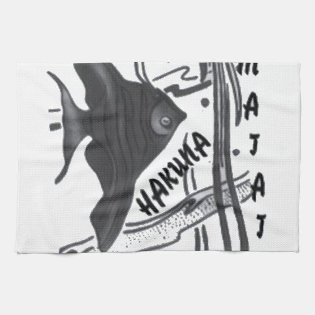 Hakuna Matata Fish Art Print Kitchen Towel (Horizontal)
