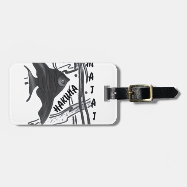 Hakuna Matata Fish Art Print Luggage Tag (Front Horizontal)