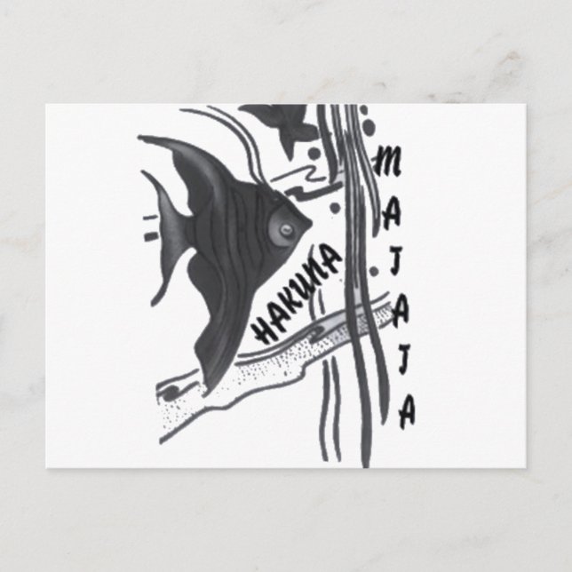 Hakuna Matata Fish Art Print Postcard (Front)
